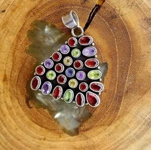 Garnet Amethyst Citrine Peridot Pendant 💎🌙